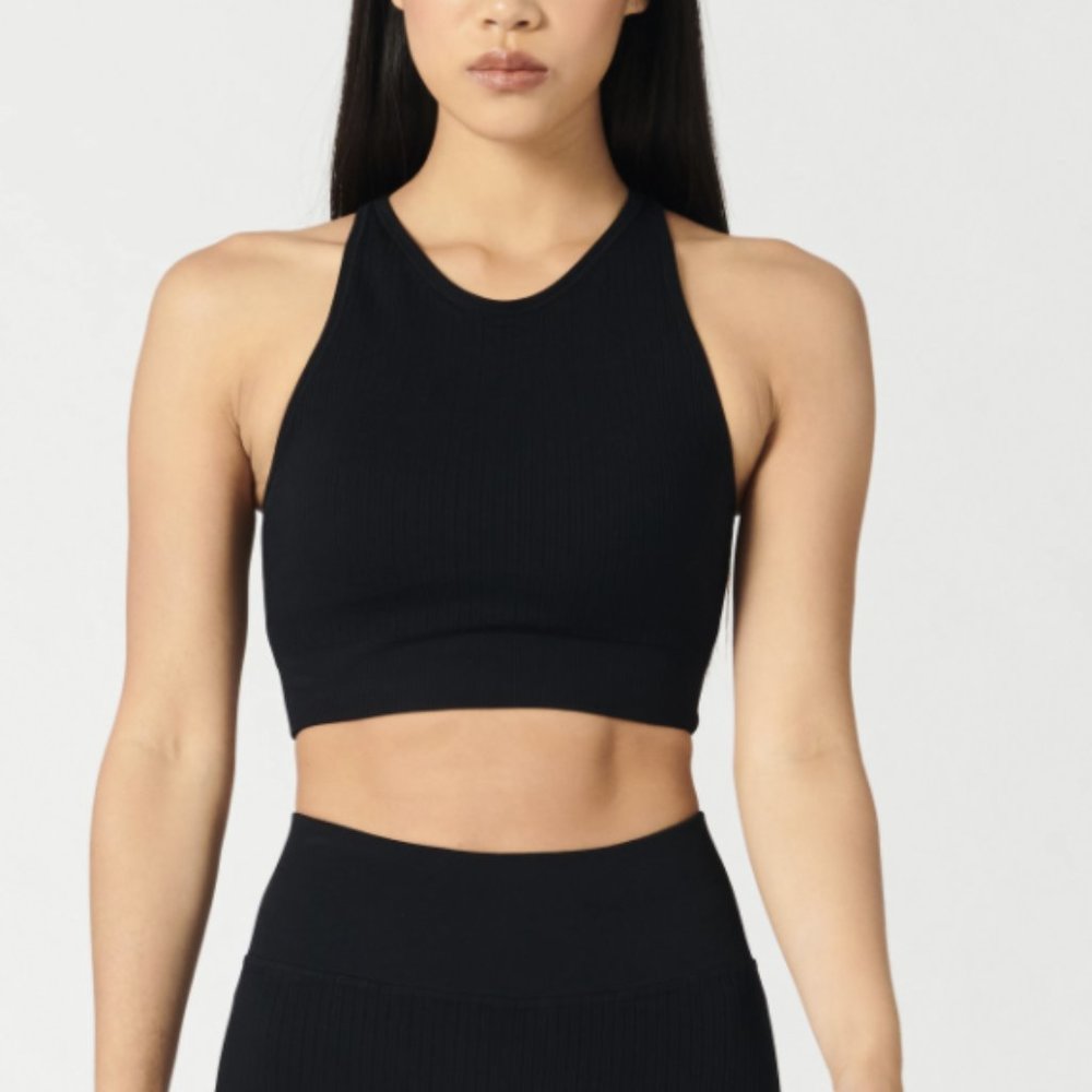 Nux Ribbed 3x2 Crop Black